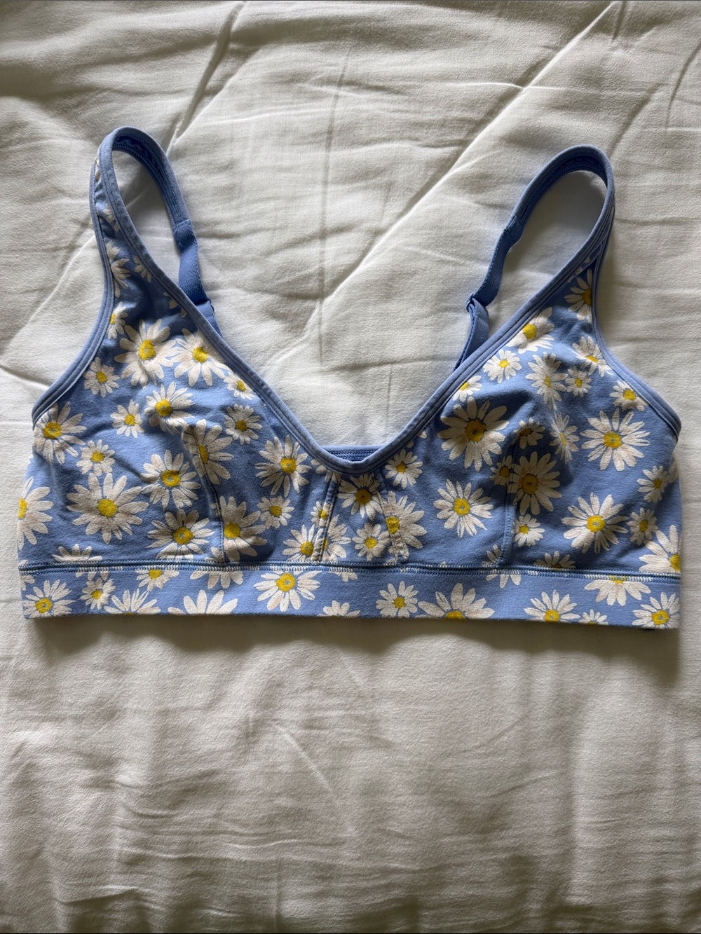 Torrid Sky Blue Daisy Bralette with Yellow Centers Size 1
